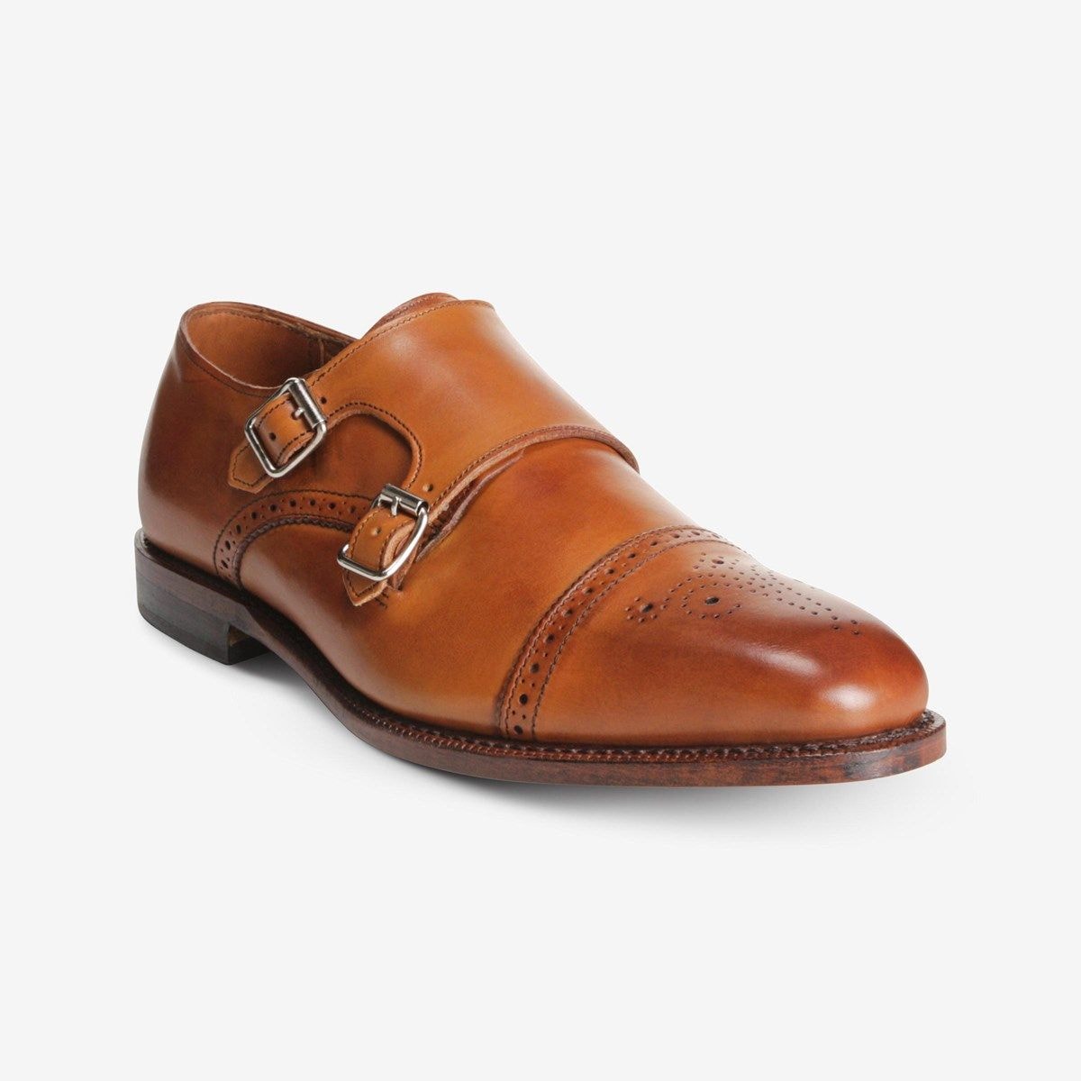 St. John's Double Monk Strap Dress Shoe - Walnut Brown Leather