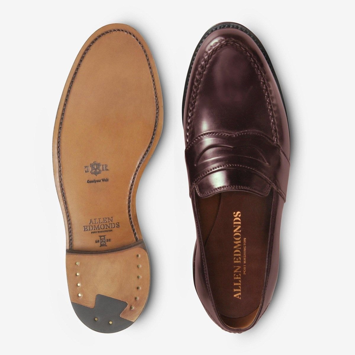 Randolph Shell Cordovan Penny Loafer - Burgundy Cordovan Leather