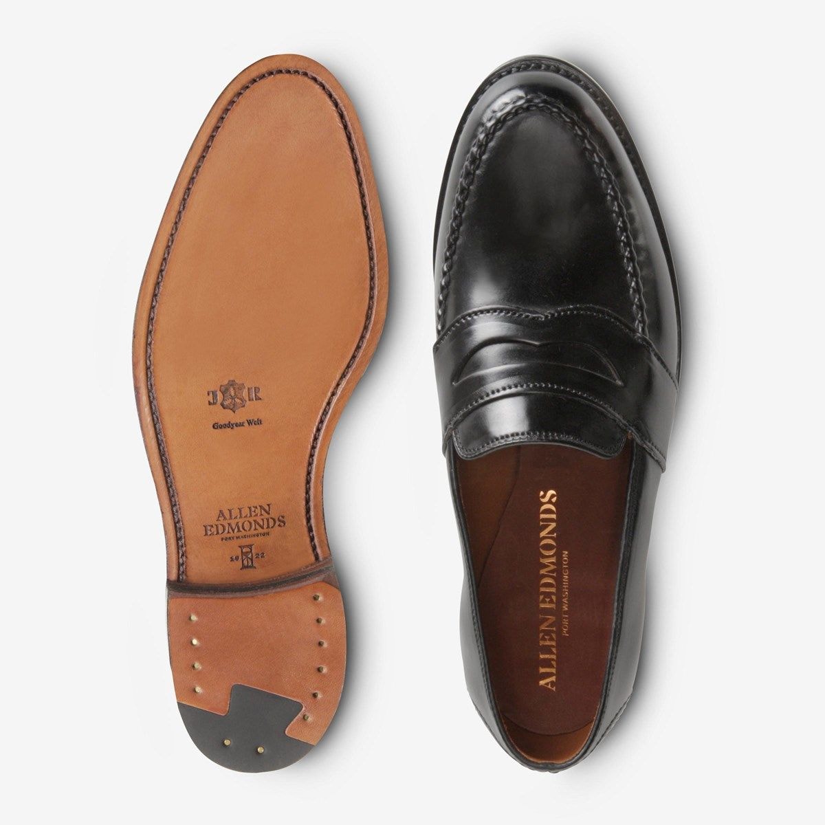 Randolph Shell Cordovan Penny Loafer - Black Cordovan Leather