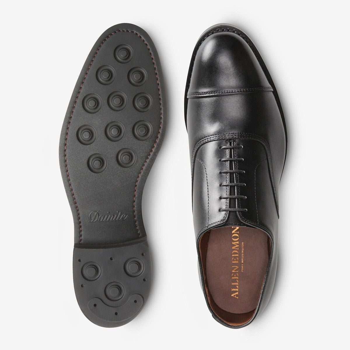 Park Avenue Cap-toe Oxford Dress Shoe with Dainite Sole - Black Leather