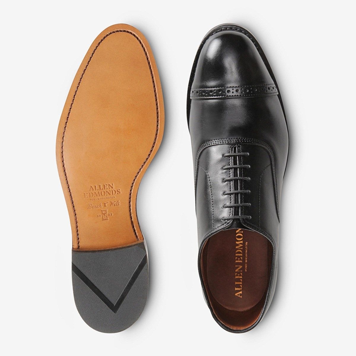 Fifth Avenue Cap-toe Oxford Dress Shoe - Black Leather