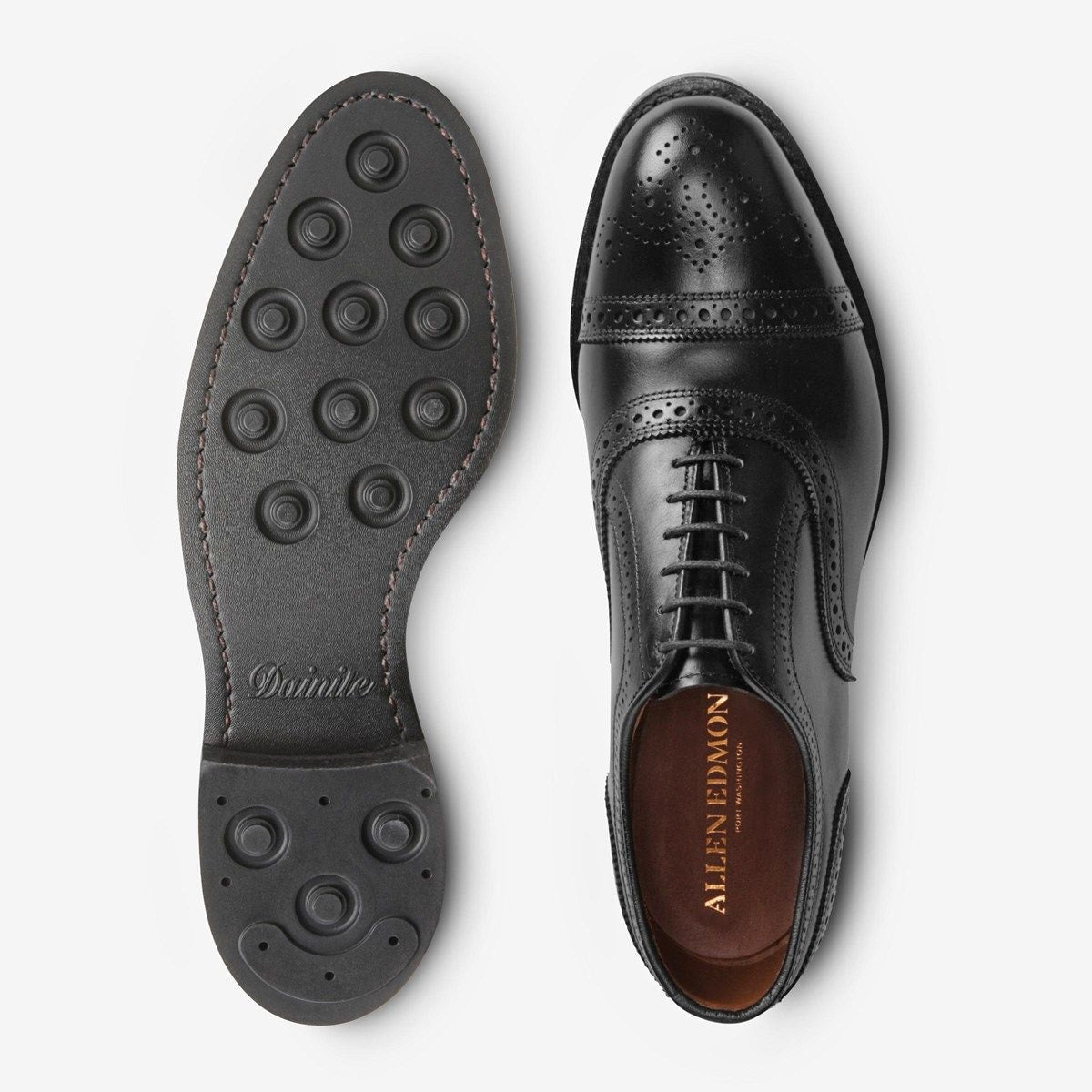 Strand Cap-toe Oxford Dress Shoe with Dainite Sole - Black Leather