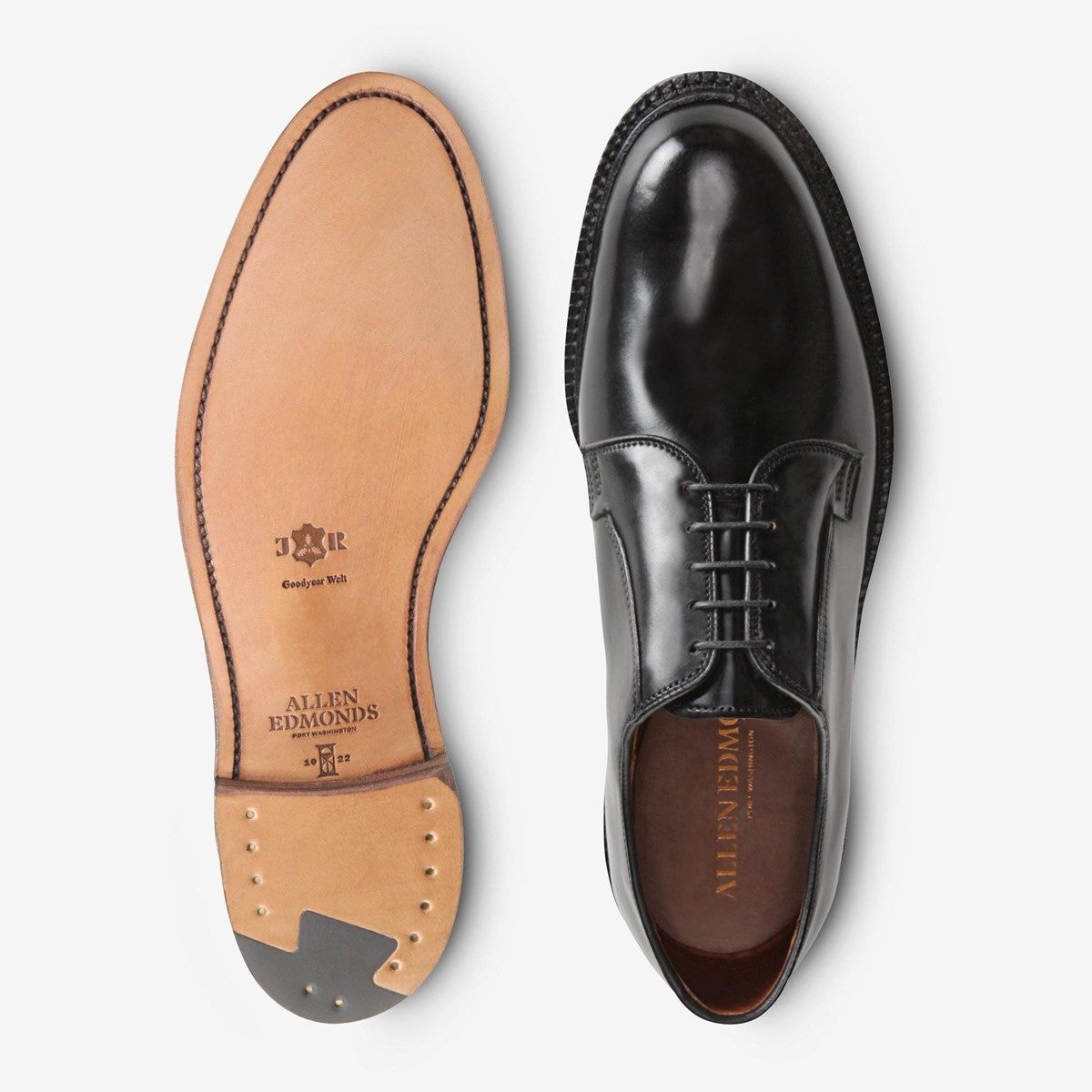 Leeds Shell Cordovan Derby Dress Shoe - Black Cordovan Leather