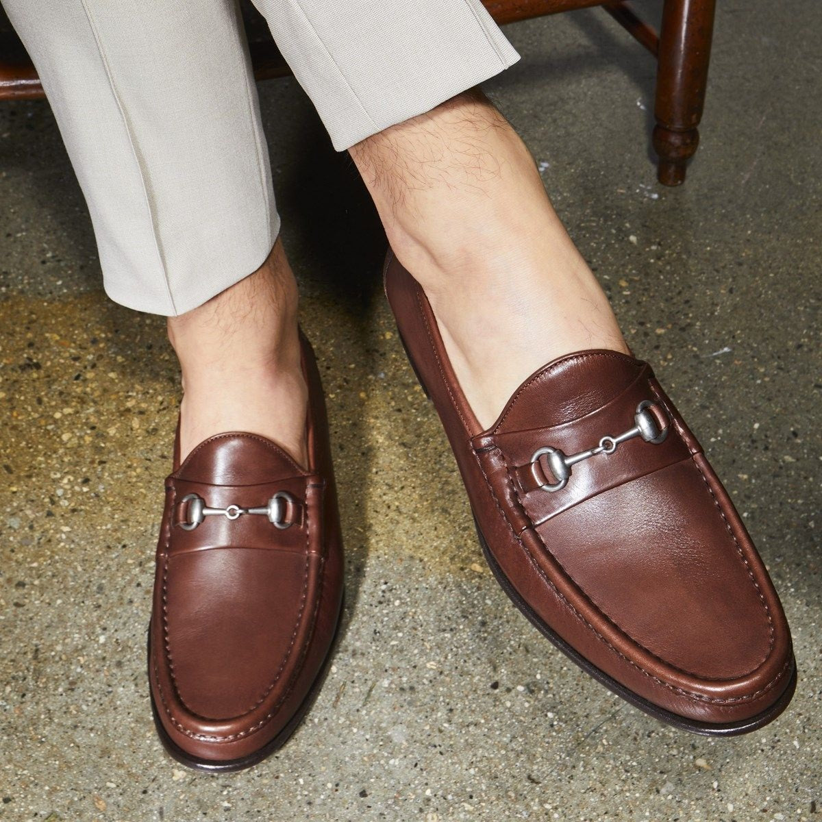 Verona II Italian Bit Loafer - Brown Leather