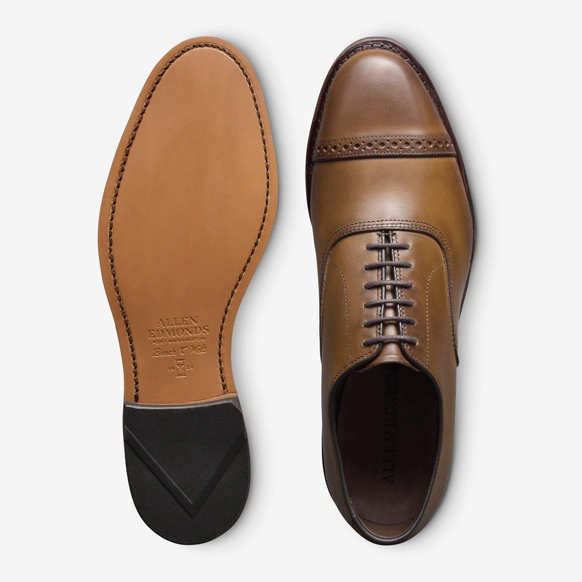 Factory Second Fifth Avenue Cap-toe Oxford Dress Shoe - Walnut Brown Leather