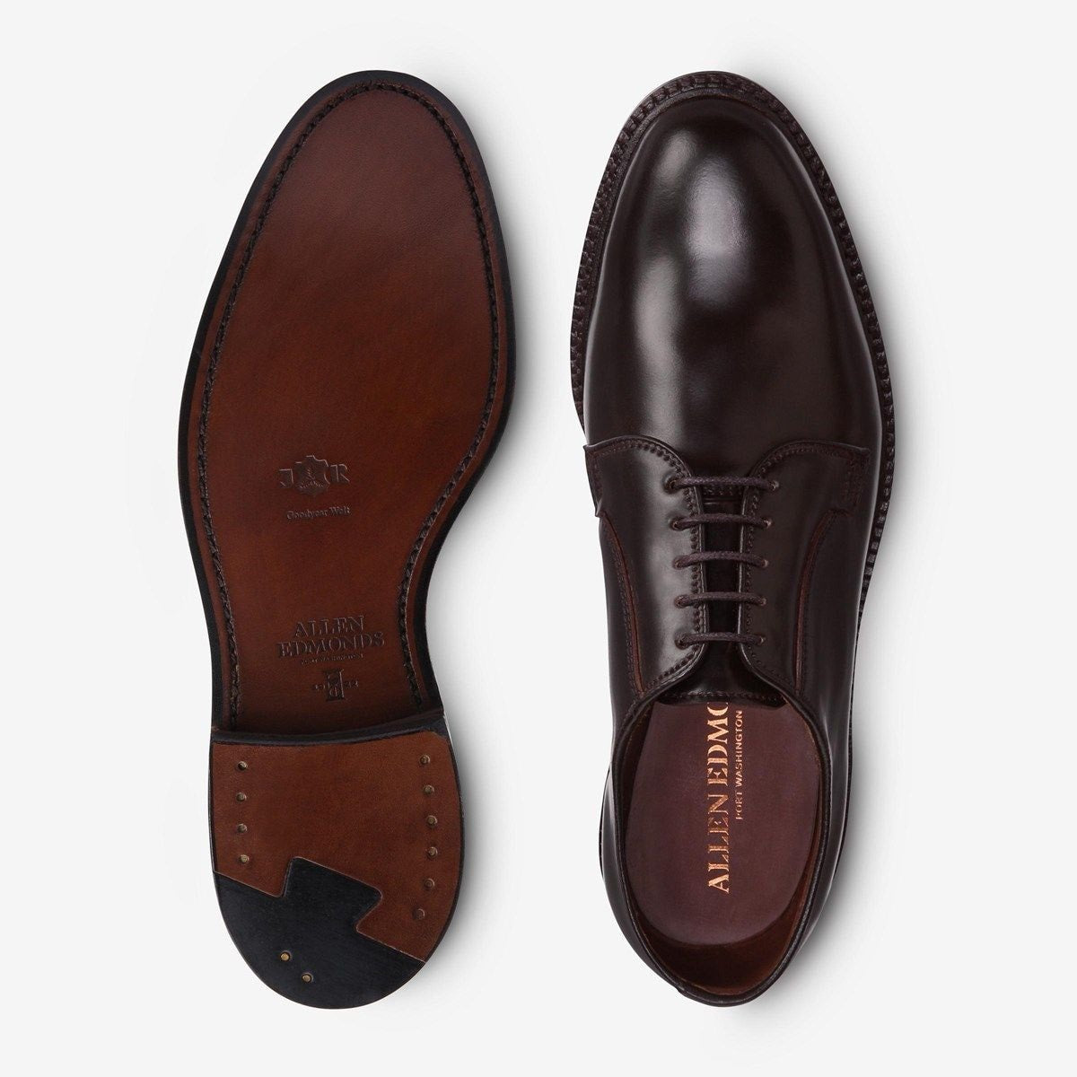 Leeds Shell Cordovan Derby Dress Shoe - Brown Cordovan Leather