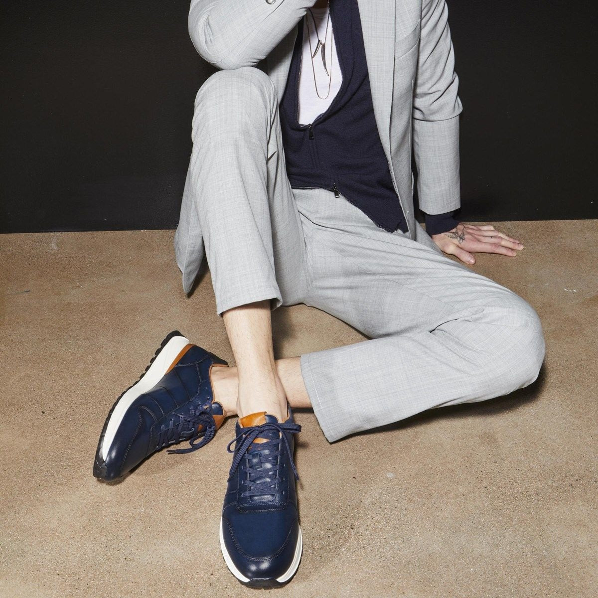 Lawson Lace-up Sneaker - Navy Leather