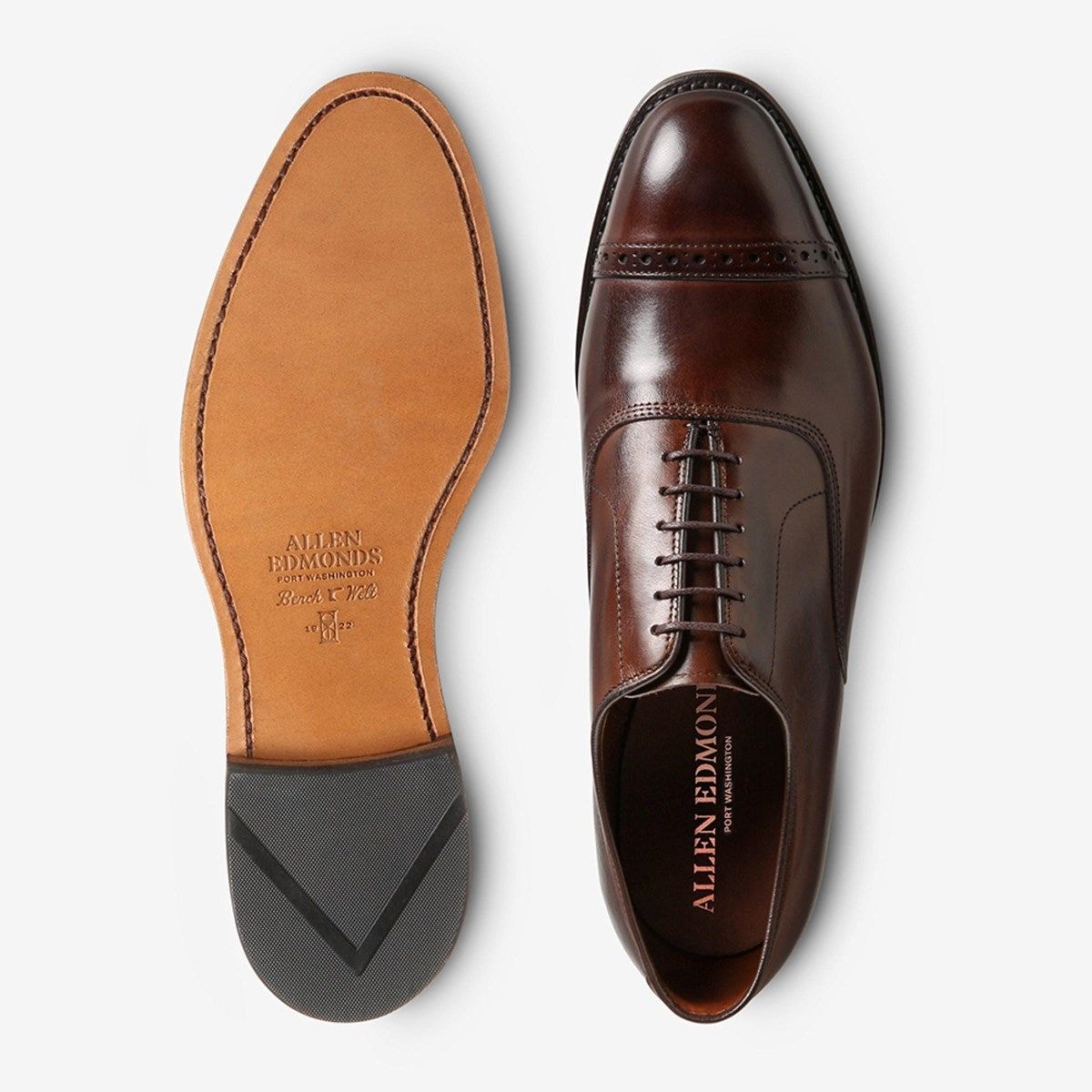 Factory Second Fifth Avenue Cap-toe Oxford Dress Shoe - Mahogany Leather