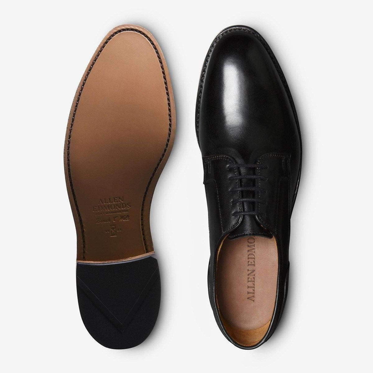 Windsor Plain-toe Derby Dress Shoe - Black Leather