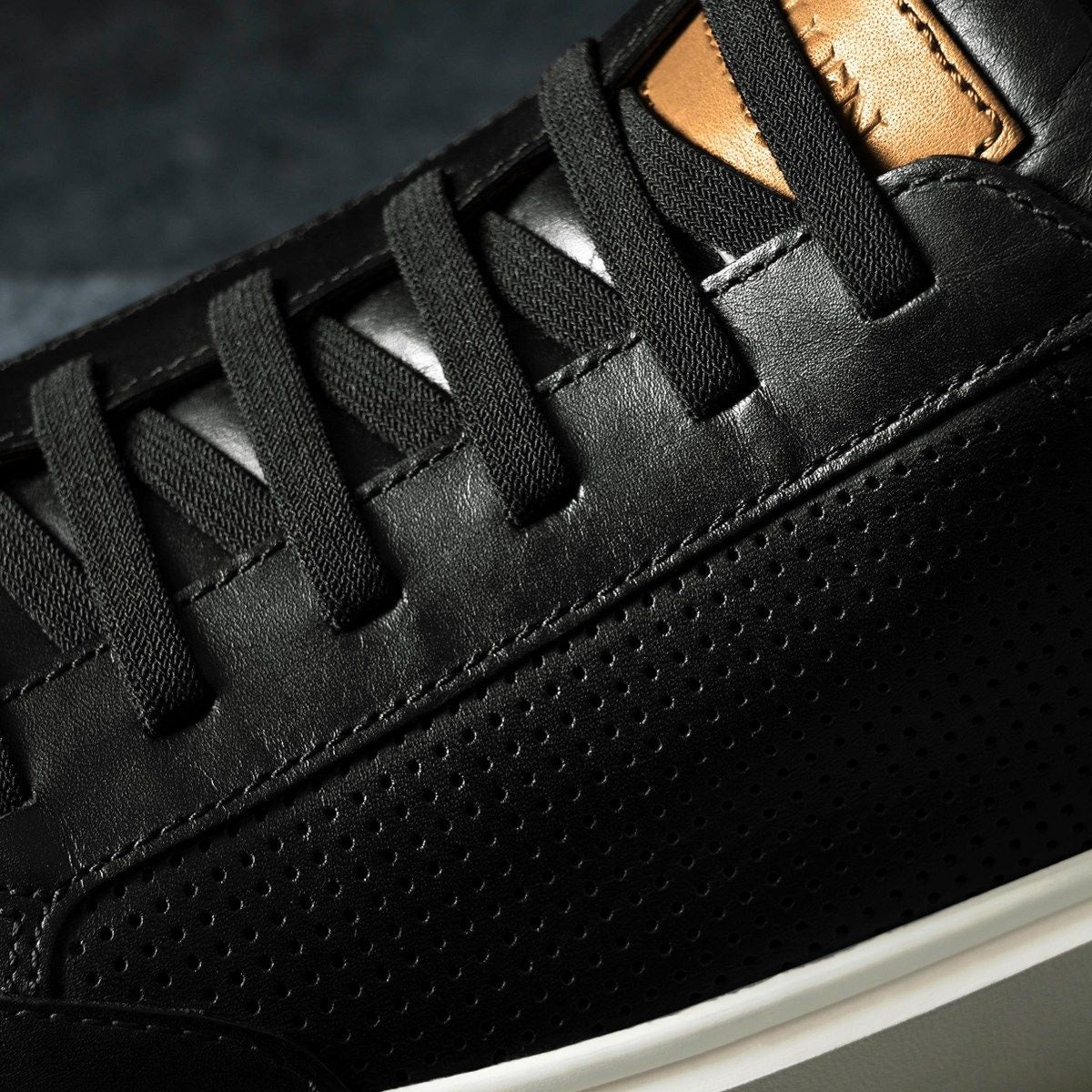 Oliver Slip-on Stretch-lace Sneaker - Black Leather