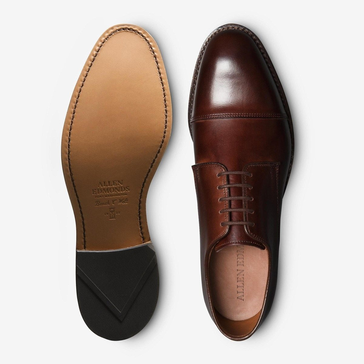 Park Avenue Cap-toe Derby Dress Shoe - Mahogany Leather