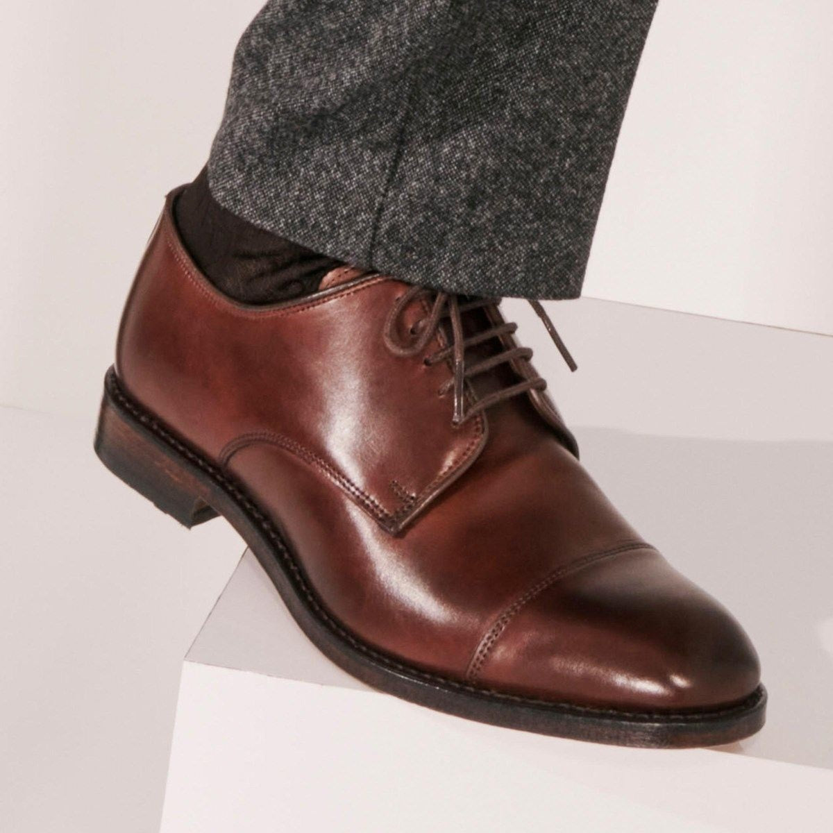 Factory Second Park Avenue Cap-toe Derby Dress Shoe - Mahogany