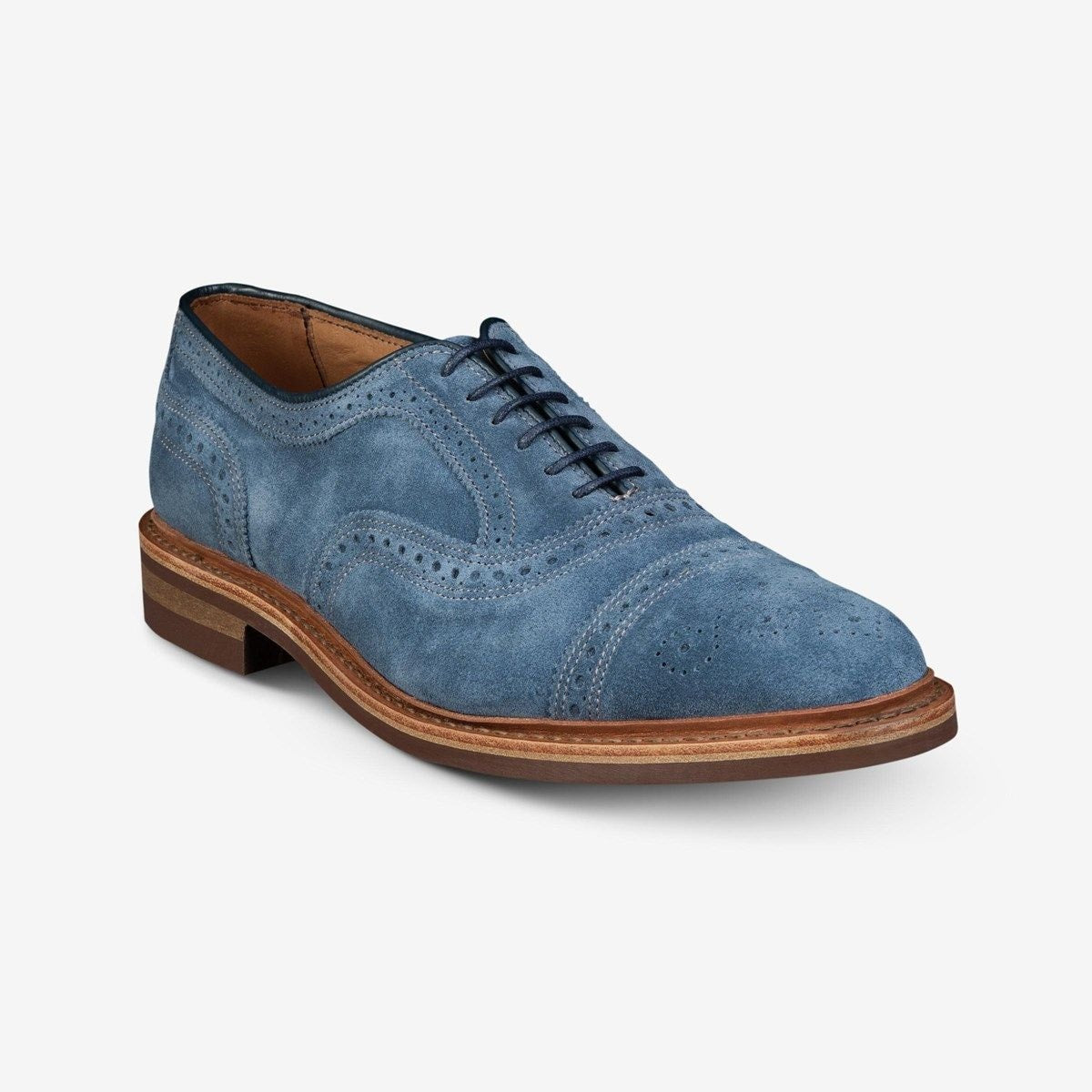 Strandmok Cap-toe Oxford with Dainite Rubber Sole - Denim Suede