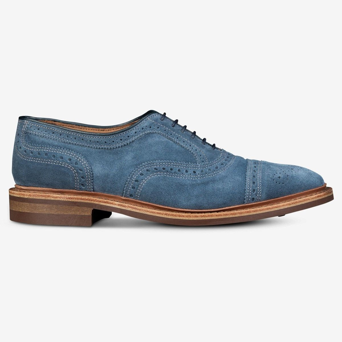 Strandmok Cap-toe Oxford with Dainite Rubber Sole - Denim Suede