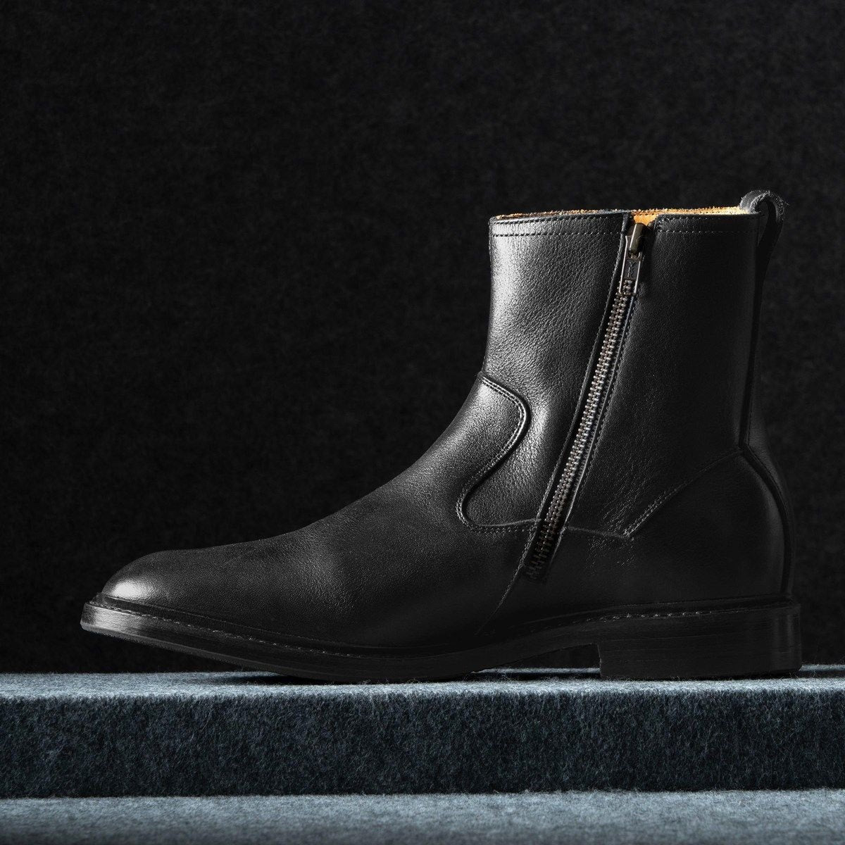 Tompkins Zip-up Boot - Black Leather