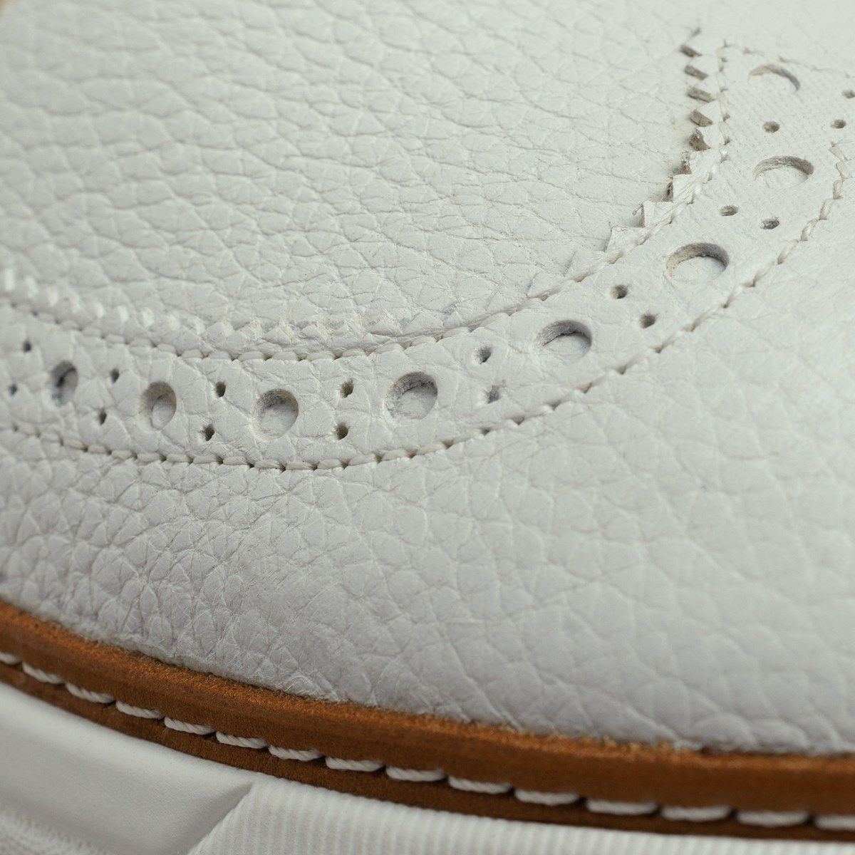 Dunes Wingtip Golf Shoe - White Leather