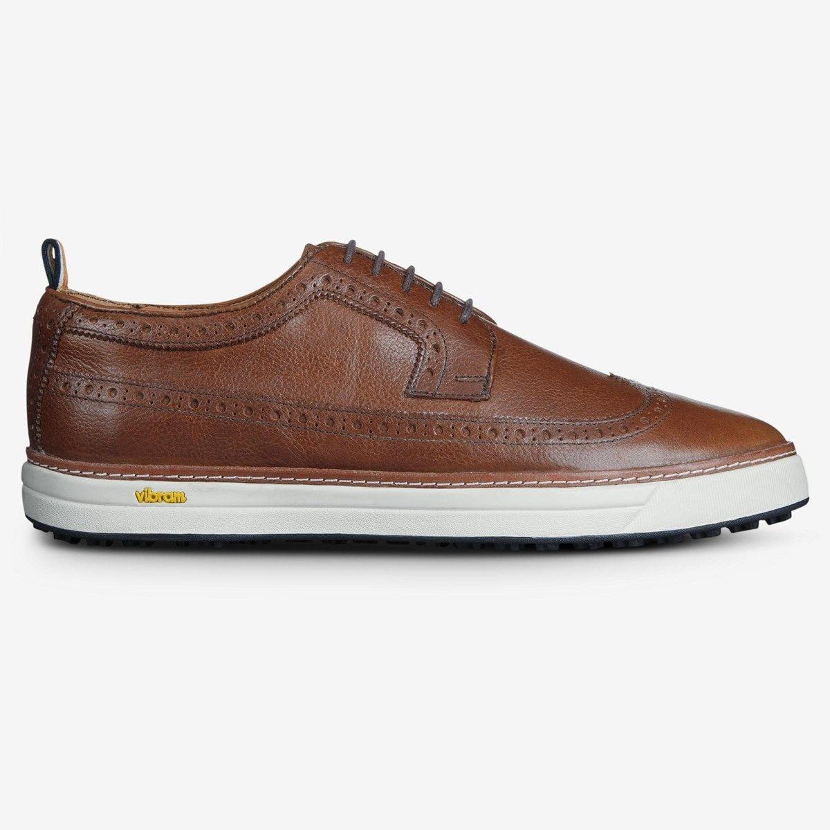 Dunes Wingtip Golf Shoe - Brown Leather