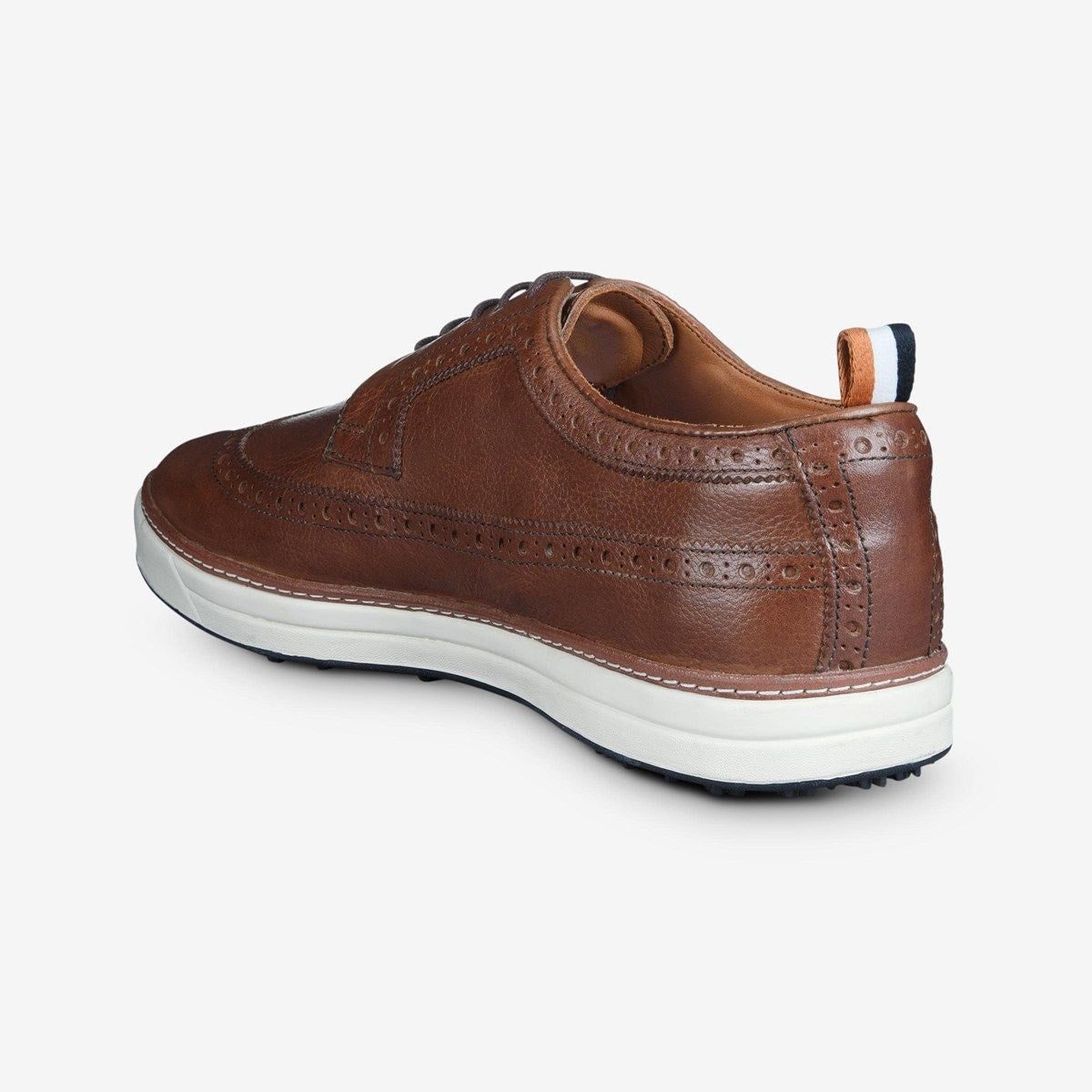 Dunes Wingtip Golf Shoe - Brown Leather