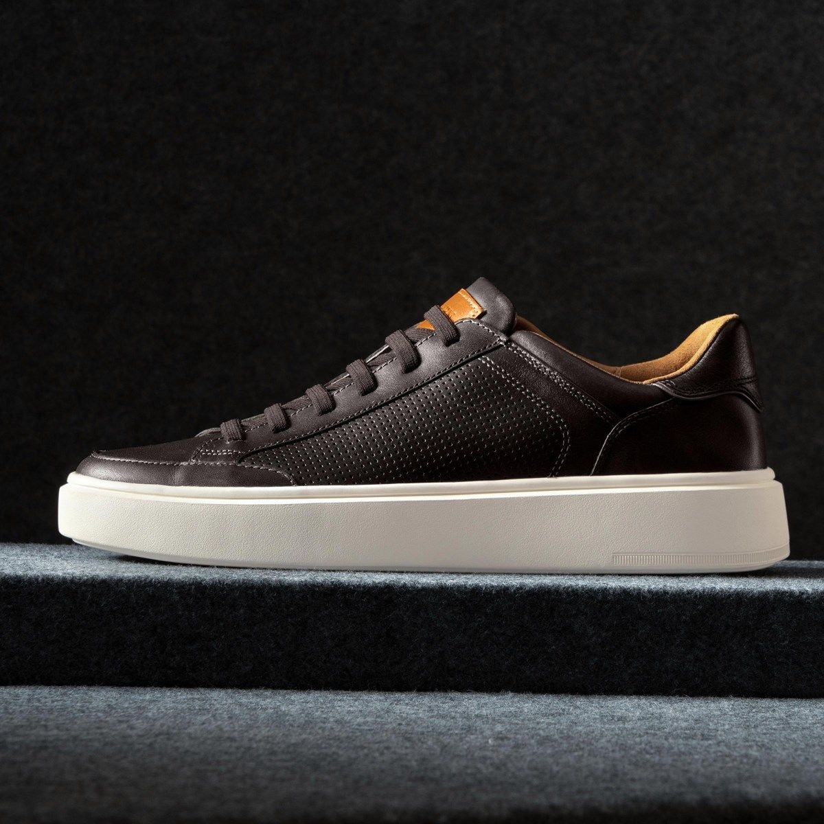 Oliver Slip-on Stretch-lace Sneaker - Espresso Leather
