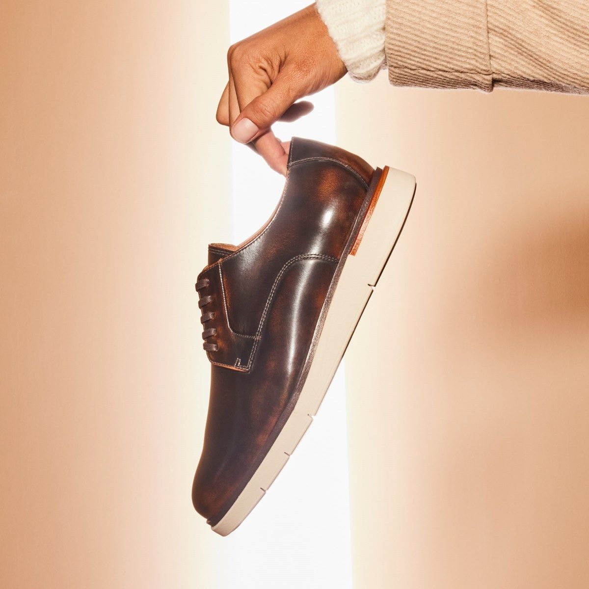 Carson Lace-up Hybrid Derby - Antique Bronze Leather