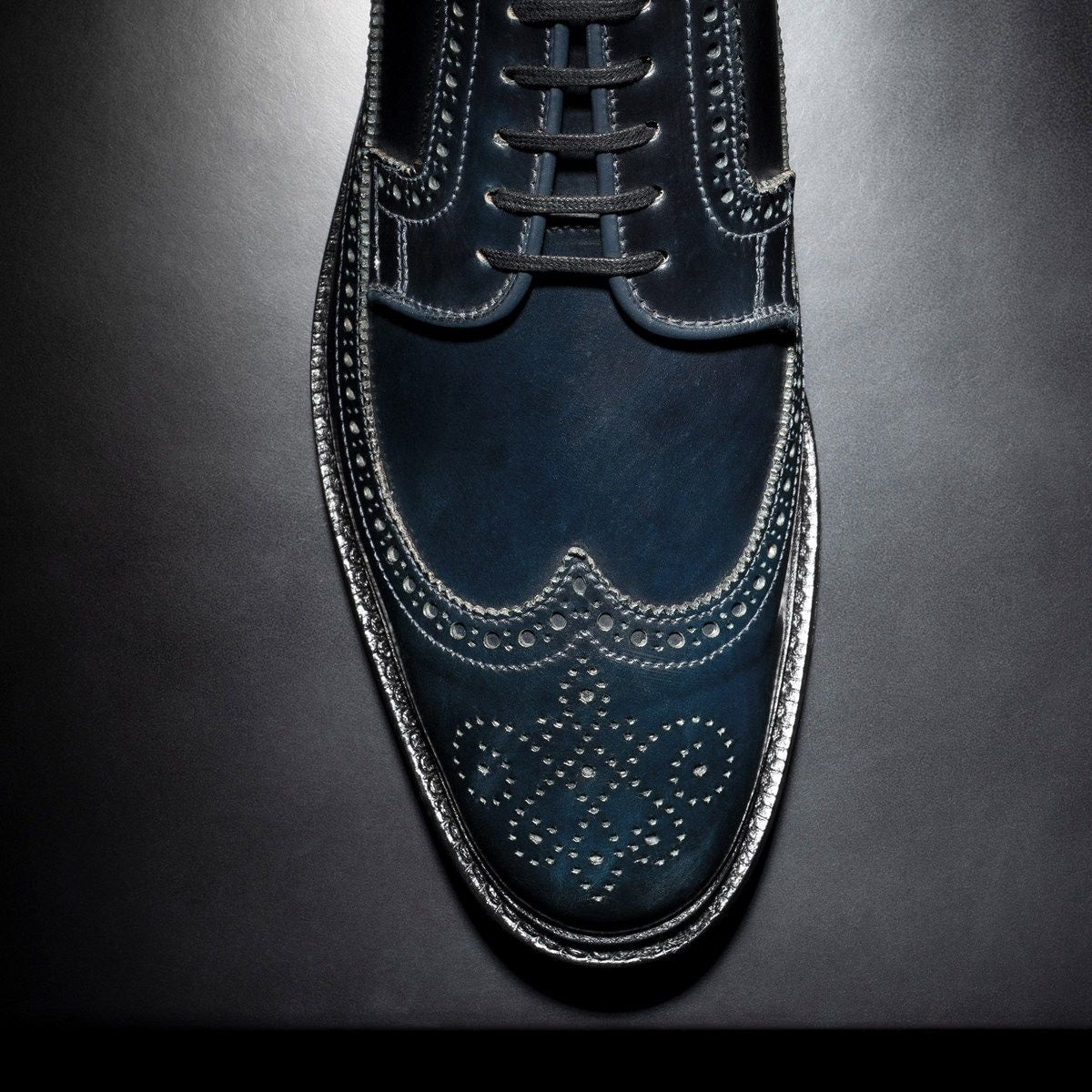 Mason Reserve Wingtip Derby Dress Shoe - Navy Cordovan Leather