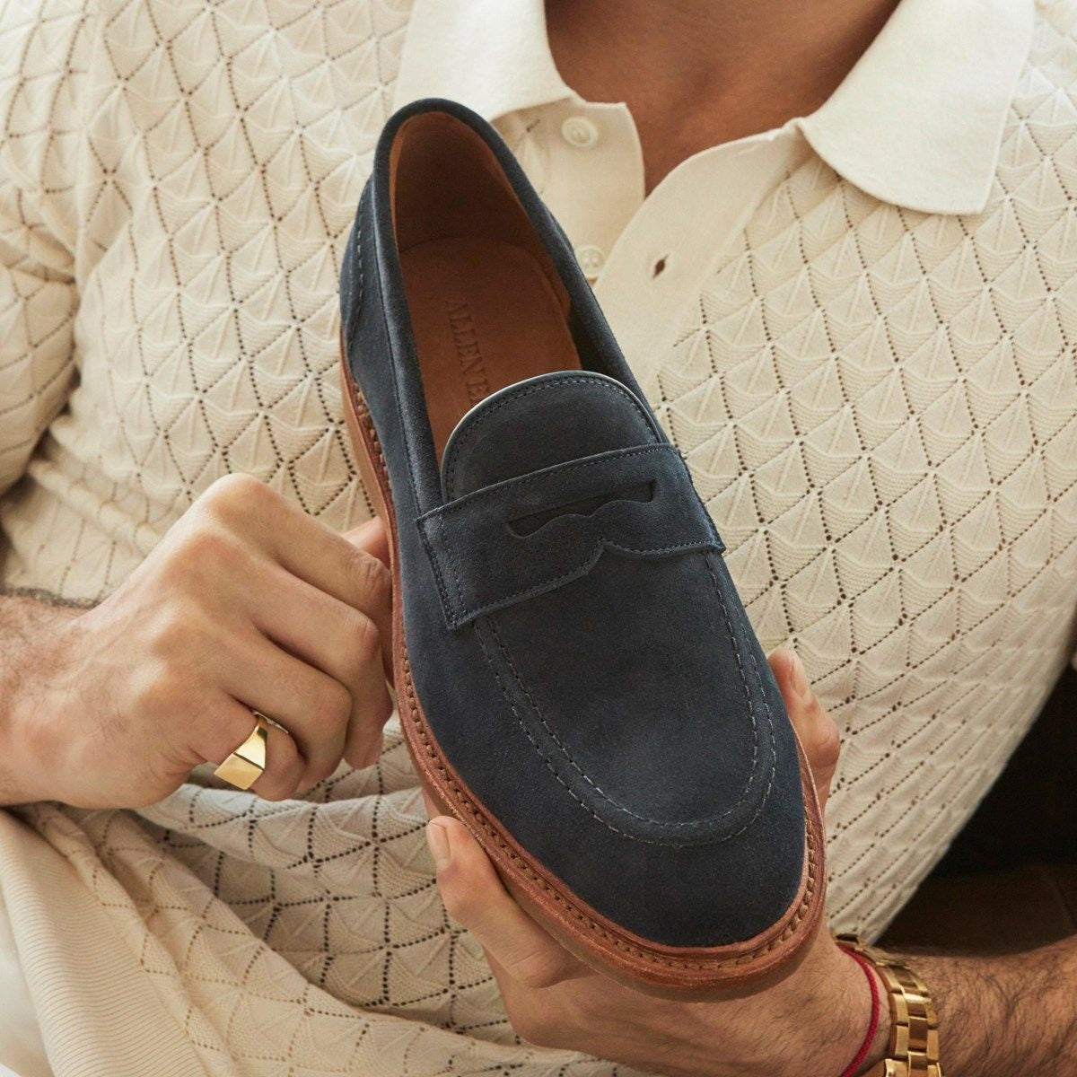 Randolph Verse Penny Loafer - Navy Suede