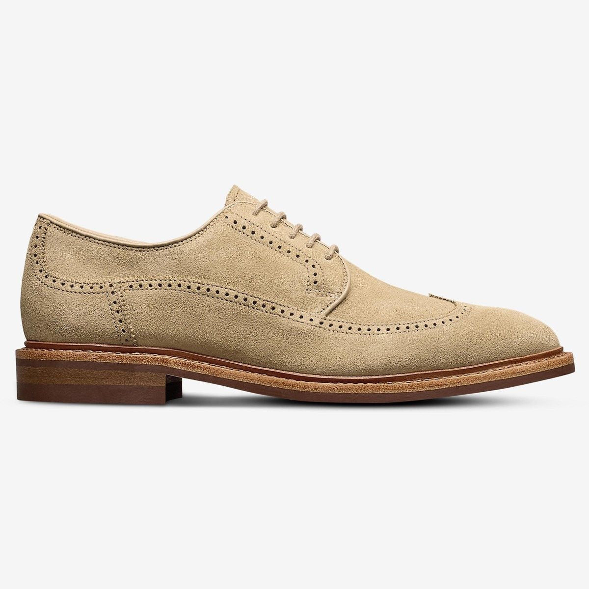 Winstonmok Wingtip Derby Dress Shoe - Bone Suede