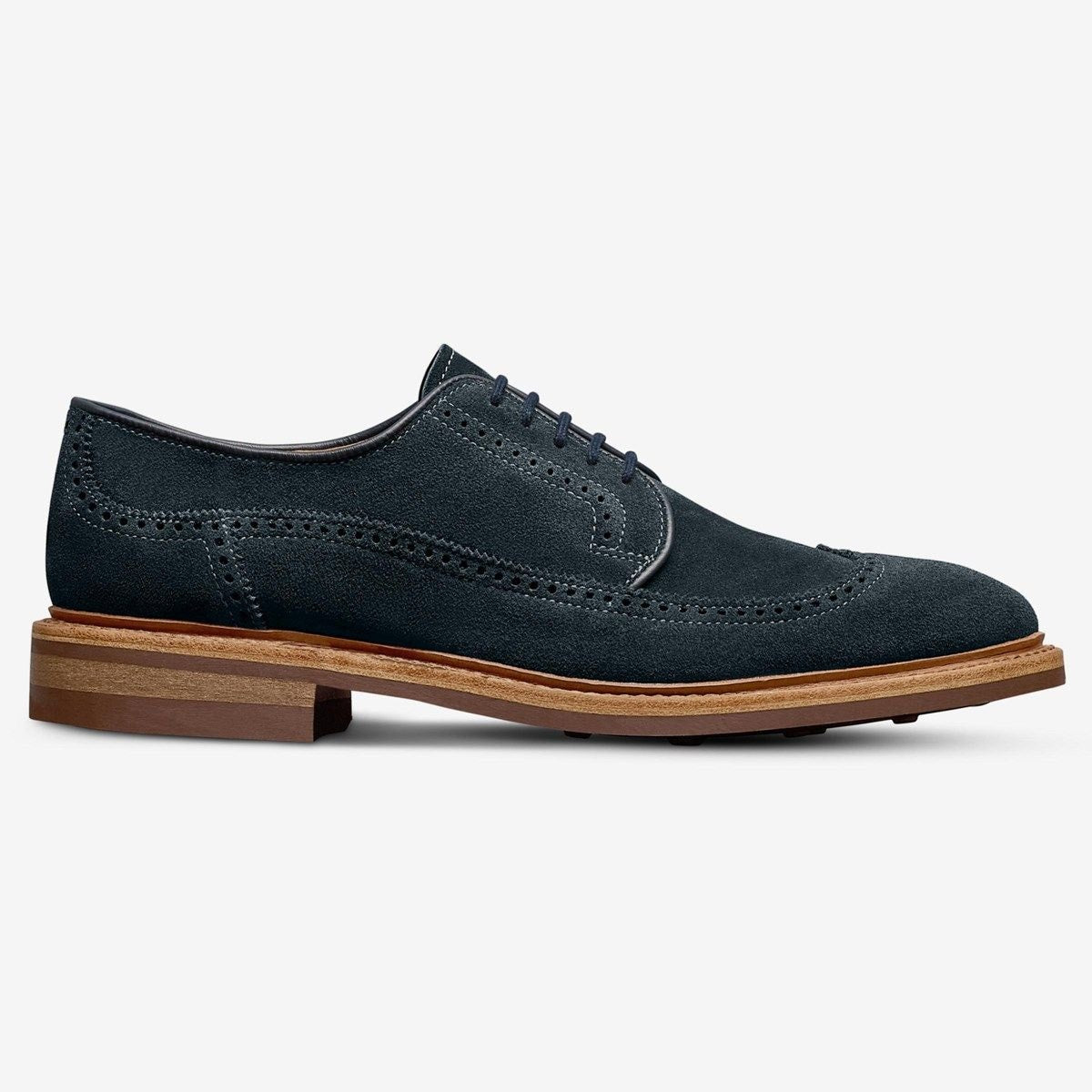 Winstonmok Wingtip Derby Dress Shoe - Navy Suede