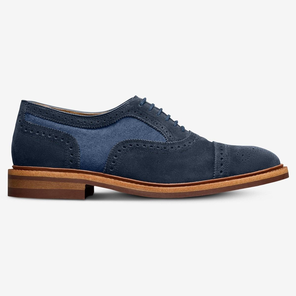 Strandmok Cap-toe Oxford with Dainite Rubber Sole - Navy Suede Mix