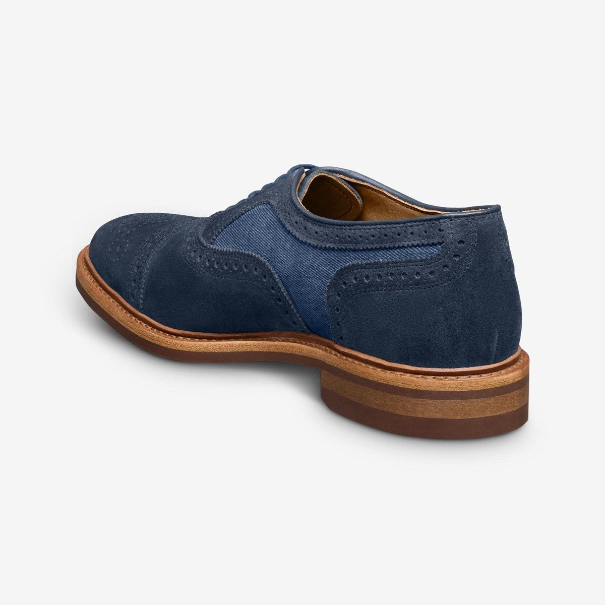 Strandmok Cap-toe Oxford with Dainite Rubber Sole - Navy Suede Mix