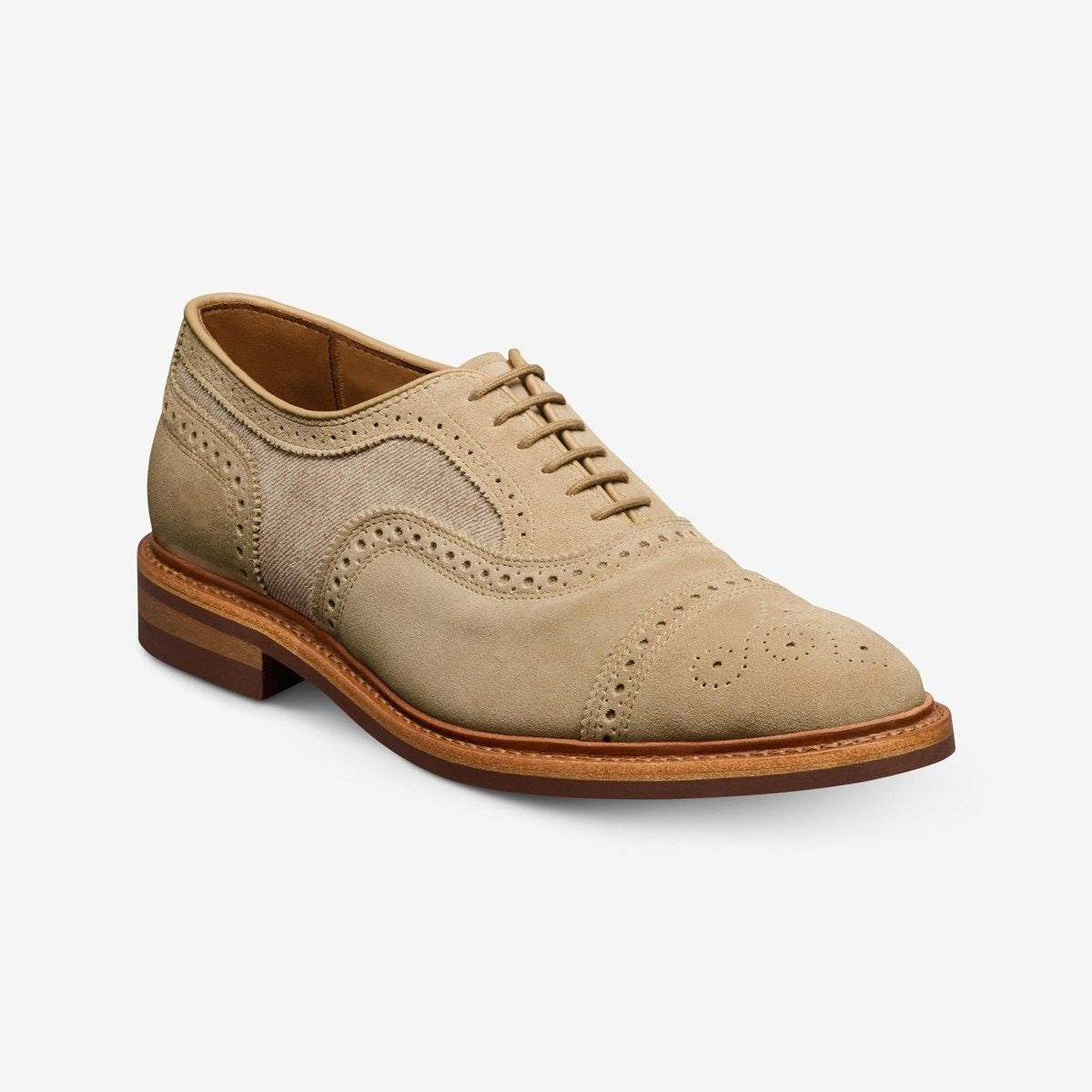 Strandmok Cap-toe Oxford with Dainite Rubber Sole - Bone Suede Mix