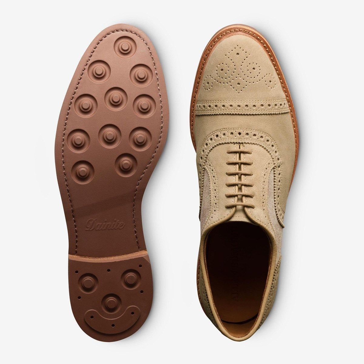 Strandmok Cap-toe Oxford with Dainite Rubber Sole - Bone Suede Mix