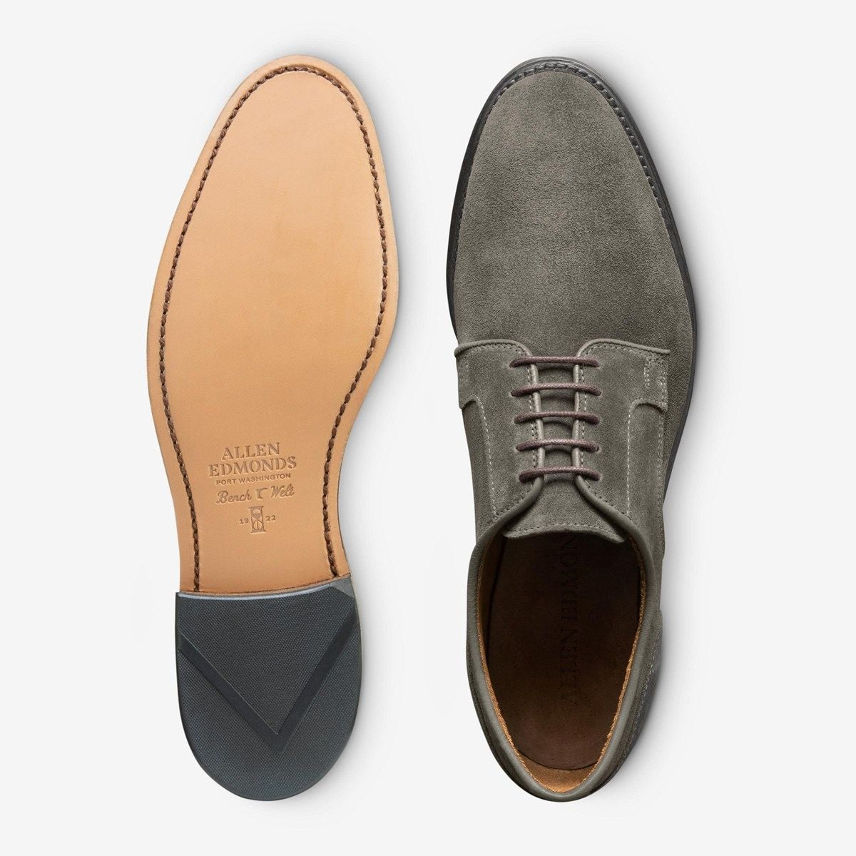 Windsor Plain-toe Derby Dress Shoe - Piombo Grey Suede