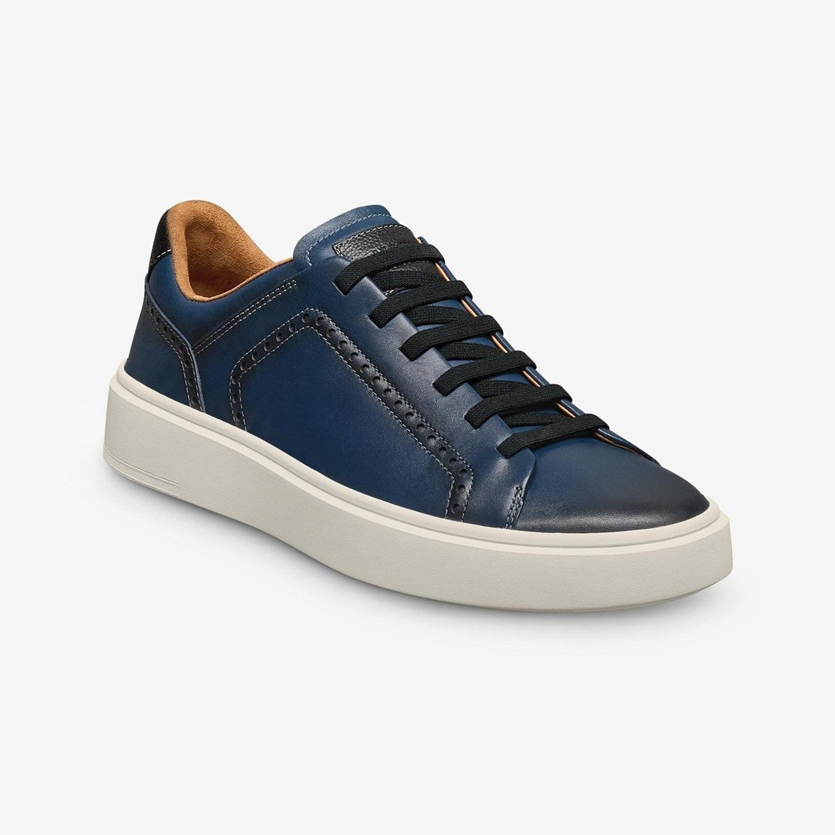 Oliver Slip-on Stretch-lace Brogue Sneaker - Navy Leather