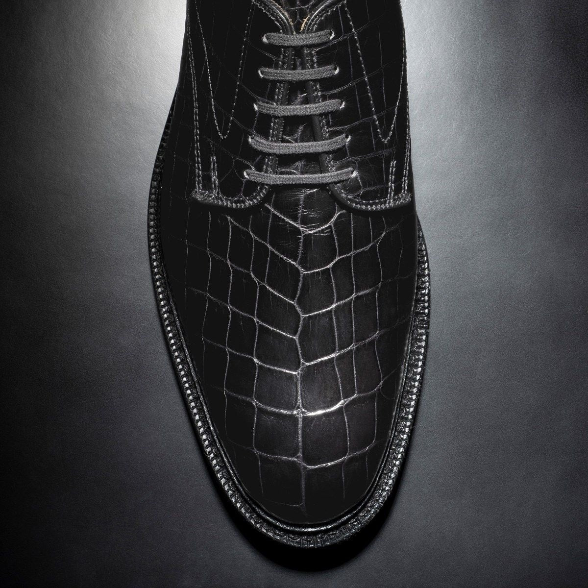 Maxwell Reserve Plain-toe Derby Dress Shoe - Black Genuine Crocodile