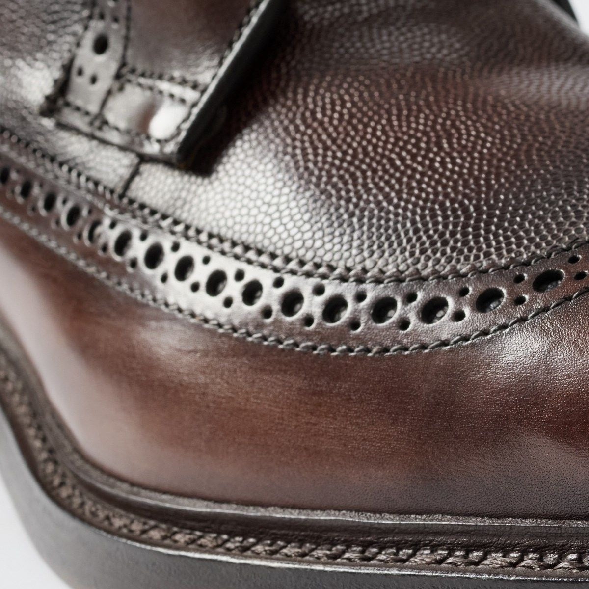 Maddox Reserve Wingtip Dress Boot - Chili Caviar Grain Leather