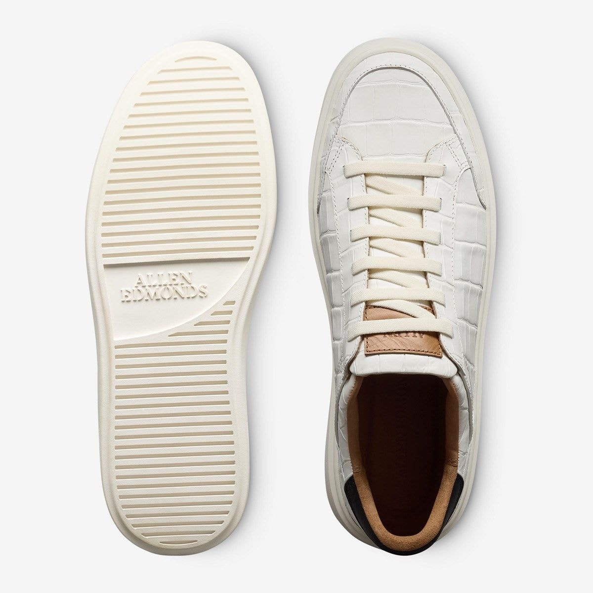 Oliver Slip-on Stretch-lace Sneaker - White Embossed Croco Leather