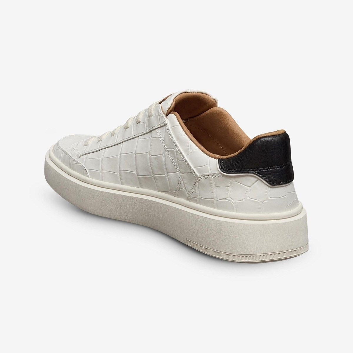 Oliver Slip-on Stretch-lace Sneaker - White Embossed Croco Leather