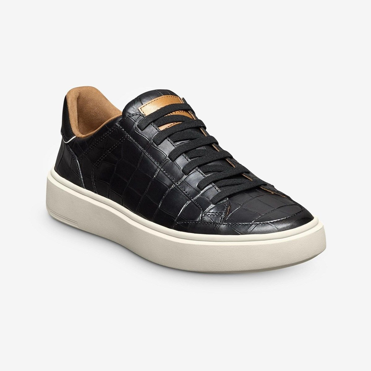 Oliver Slip-on Stretch-lace Sneaker - Black Embossed Croco Leather