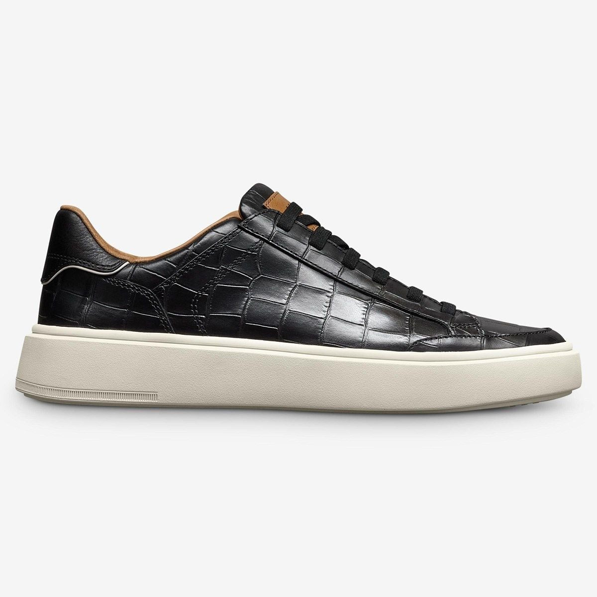 Oliver Slip-on Stretch-lace Sneaker - Black Embossed Croco Leather