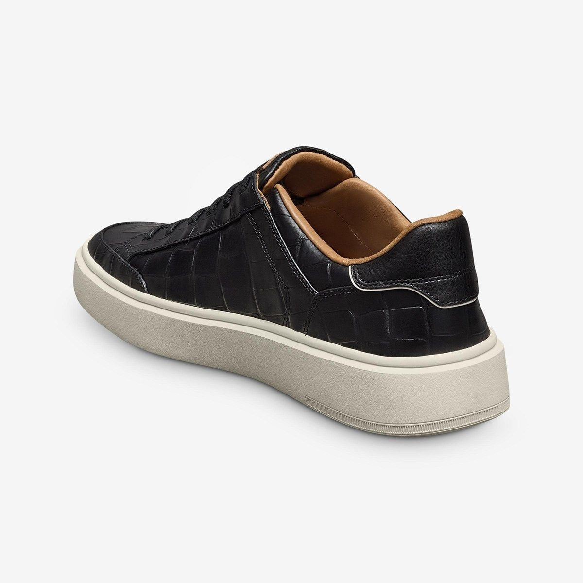 Oliver Slip-on Stretch-lace Sneaker - Black Embossed Croco Leather