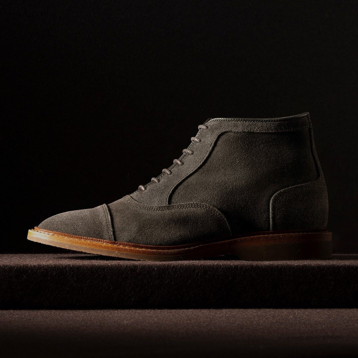 Park Avenue Verse Cap-toe Oxford Boot - Bitter Chocolate Suede