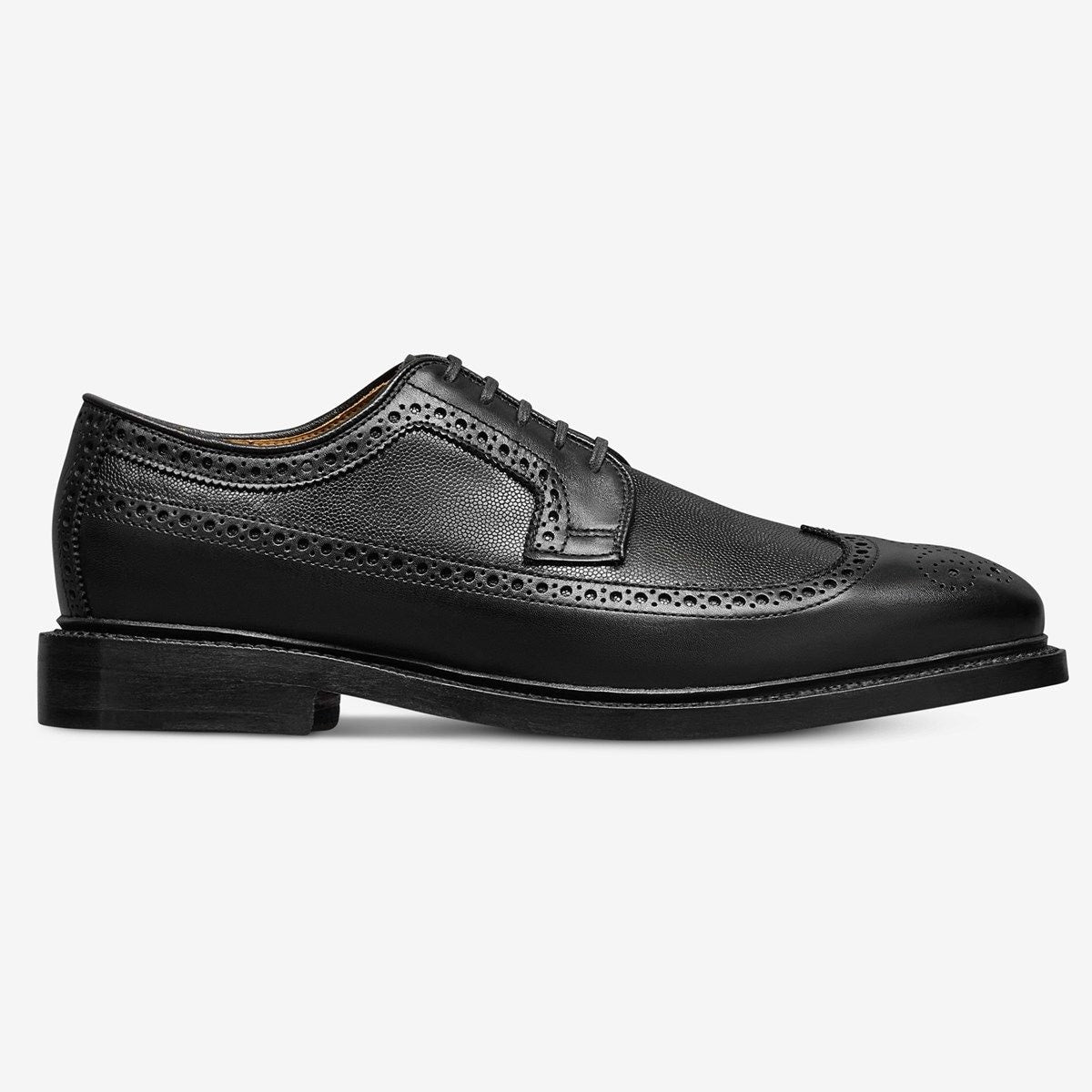Mason Reserve Wingtip Derby Dress Shoe - Black Caviar Grain Leather