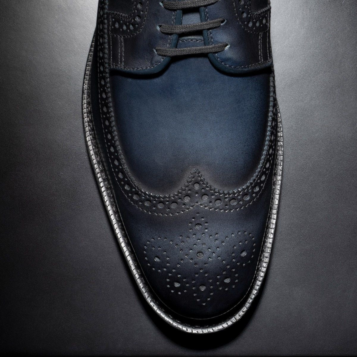 Mason Reserve Wingtip Derby Dress Shoe - Navy Leather