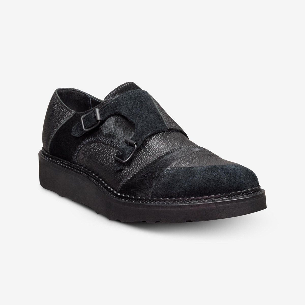 Engineered Garments x Allen Edmonds Bryant Park Double Monk - Black Leather Mix