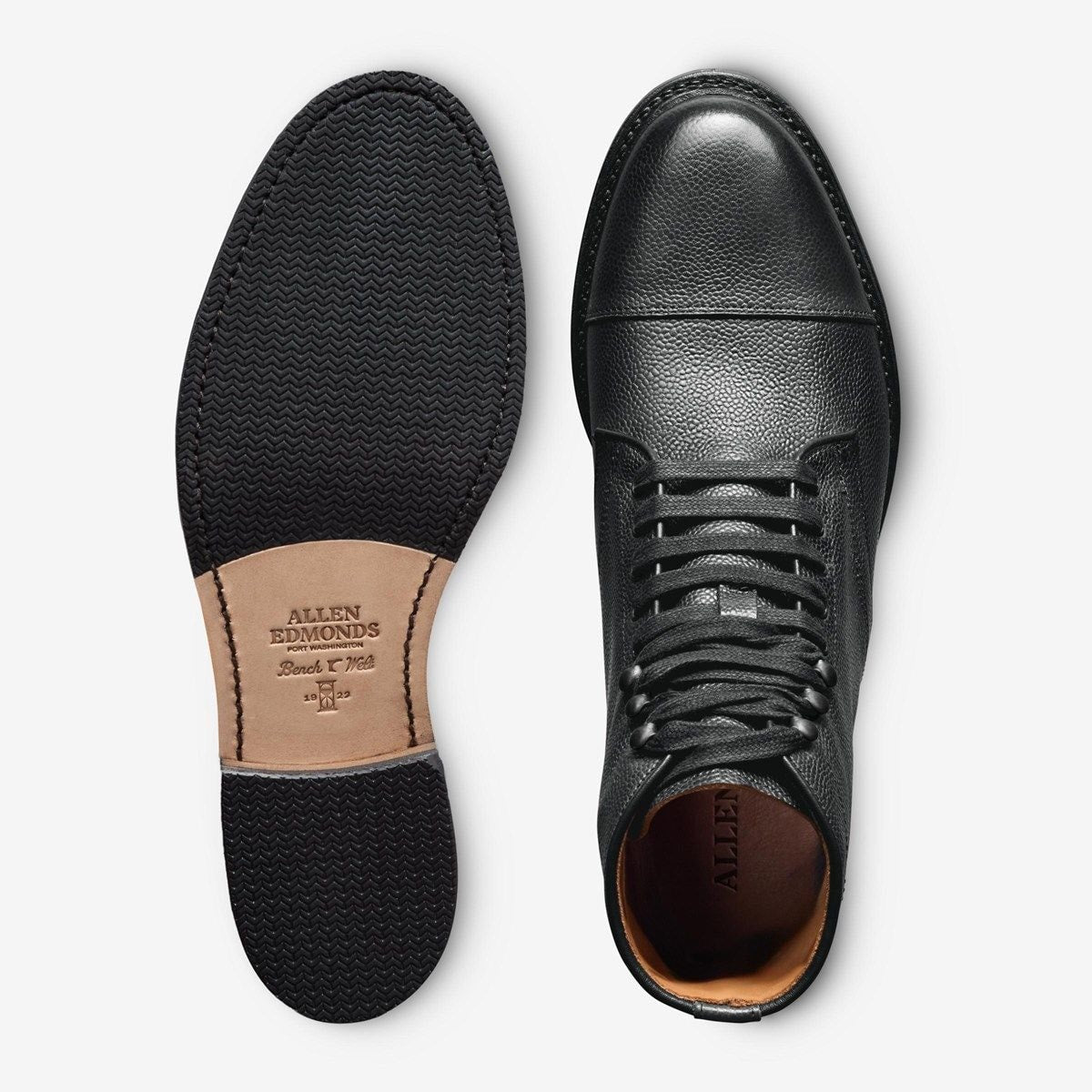 Landon Cap-Toe Boot - Black Leather