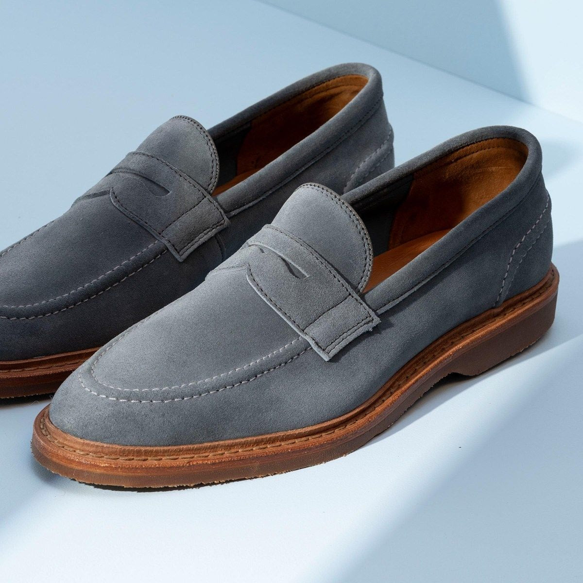 Randolph Verse Penny Loafer - Steel Blue Suede