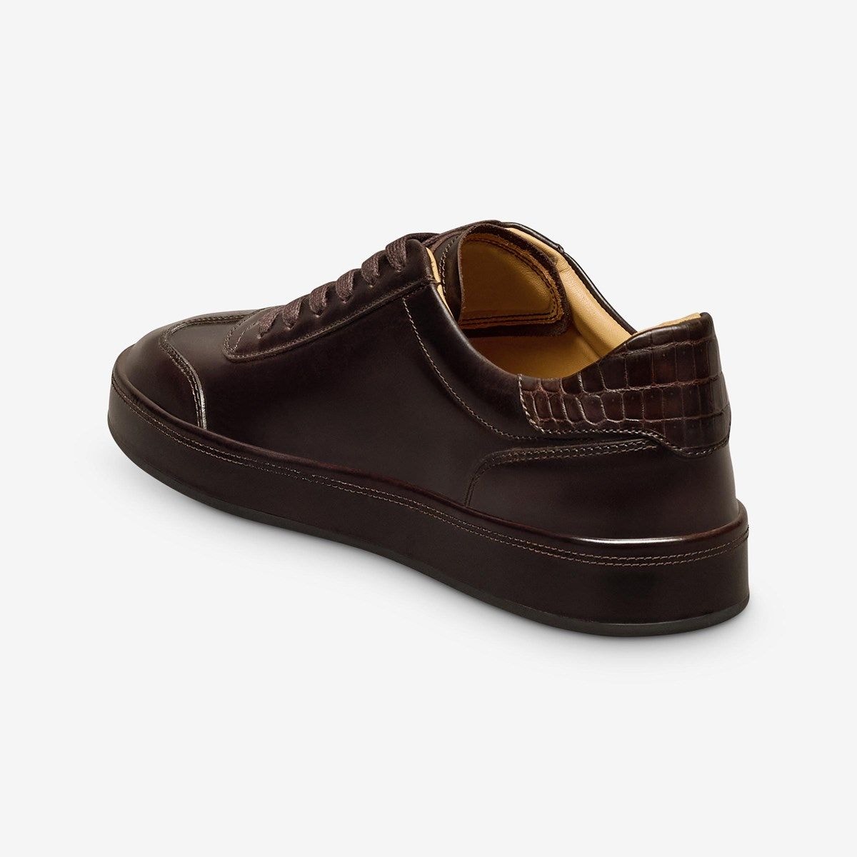 Hawthorne Reserve Lace-Up Sneaker - Deep Brown Calf And Genuine Croc