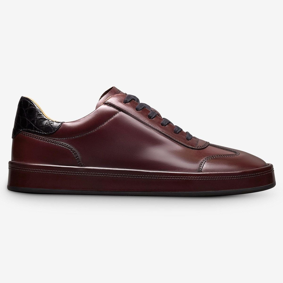 Hawthorne Reserve Lace-Up Sneaker - Bordeaux Calf And Genuine Croc