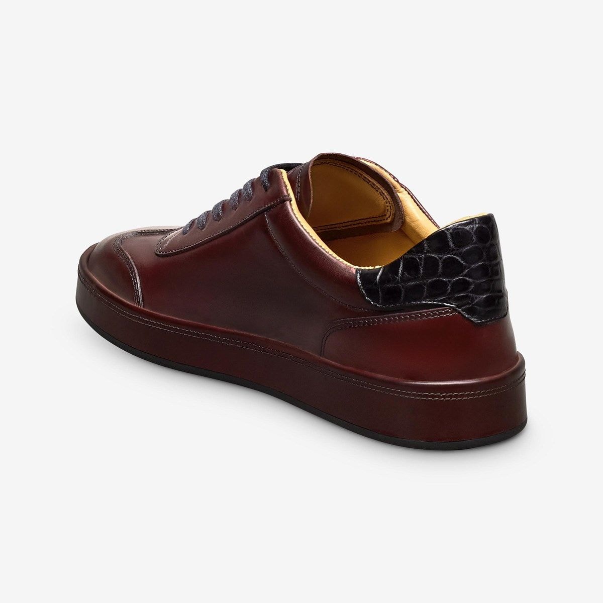 Hawthorne Reserve Lace-Up Sneaker - Bordeaux Calf And Genuine Croc